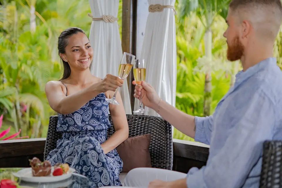 Cena romántica en terraza